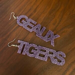 Geaux Tigers acrylic earrings